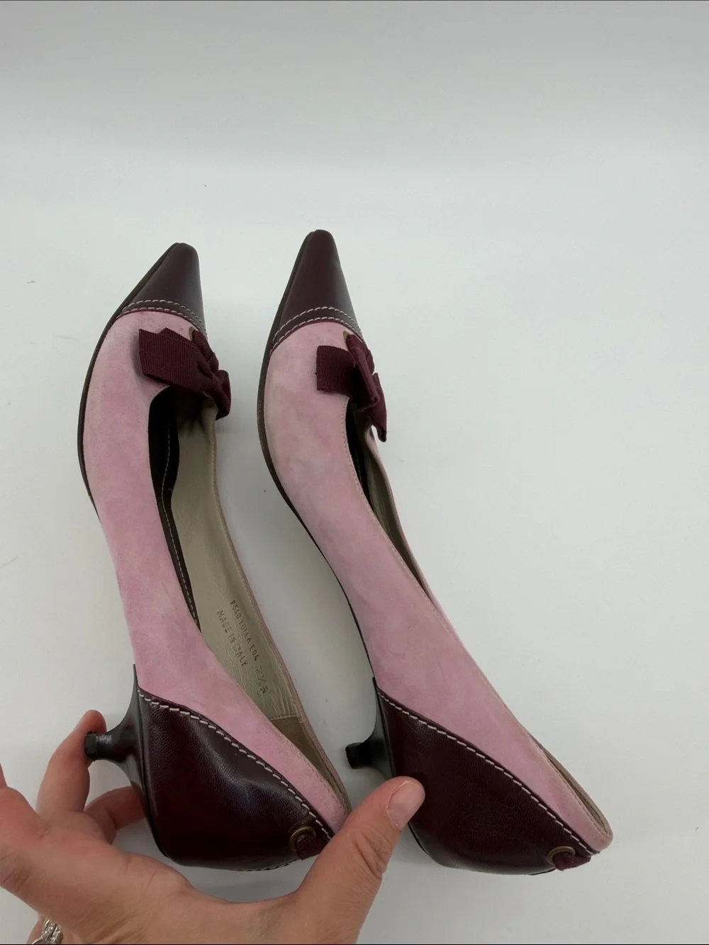 Vintage Y2K Coach Tulla Kitten Heels in Pink and Maroon 7.5B S38